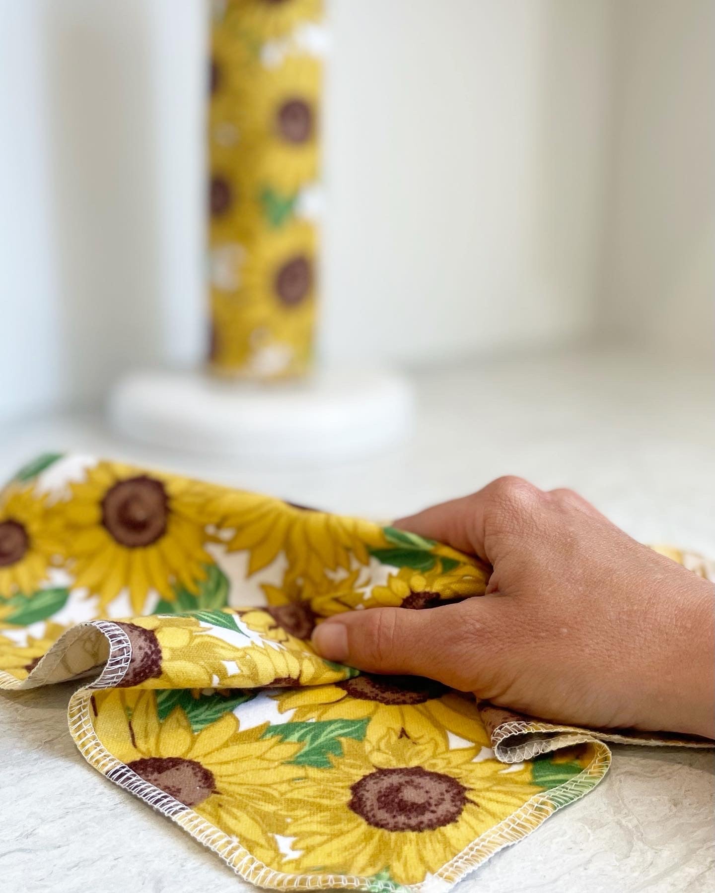 Un / Reusable Snapping Paperless Paper Towels bee Garden Sustainable Eco  Friendly Cloth Kitchen Hand Dish Towels Yellow Floral 