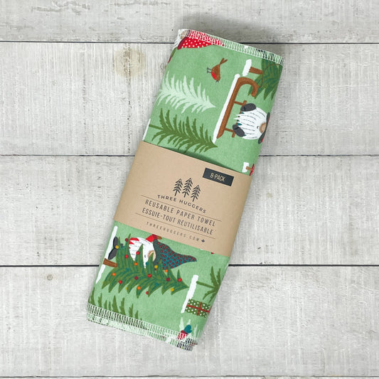 Reusable Paper Towels - Christmas Gnomes
