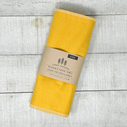 Organic Reusable Paper Towels - Mustard Yellow