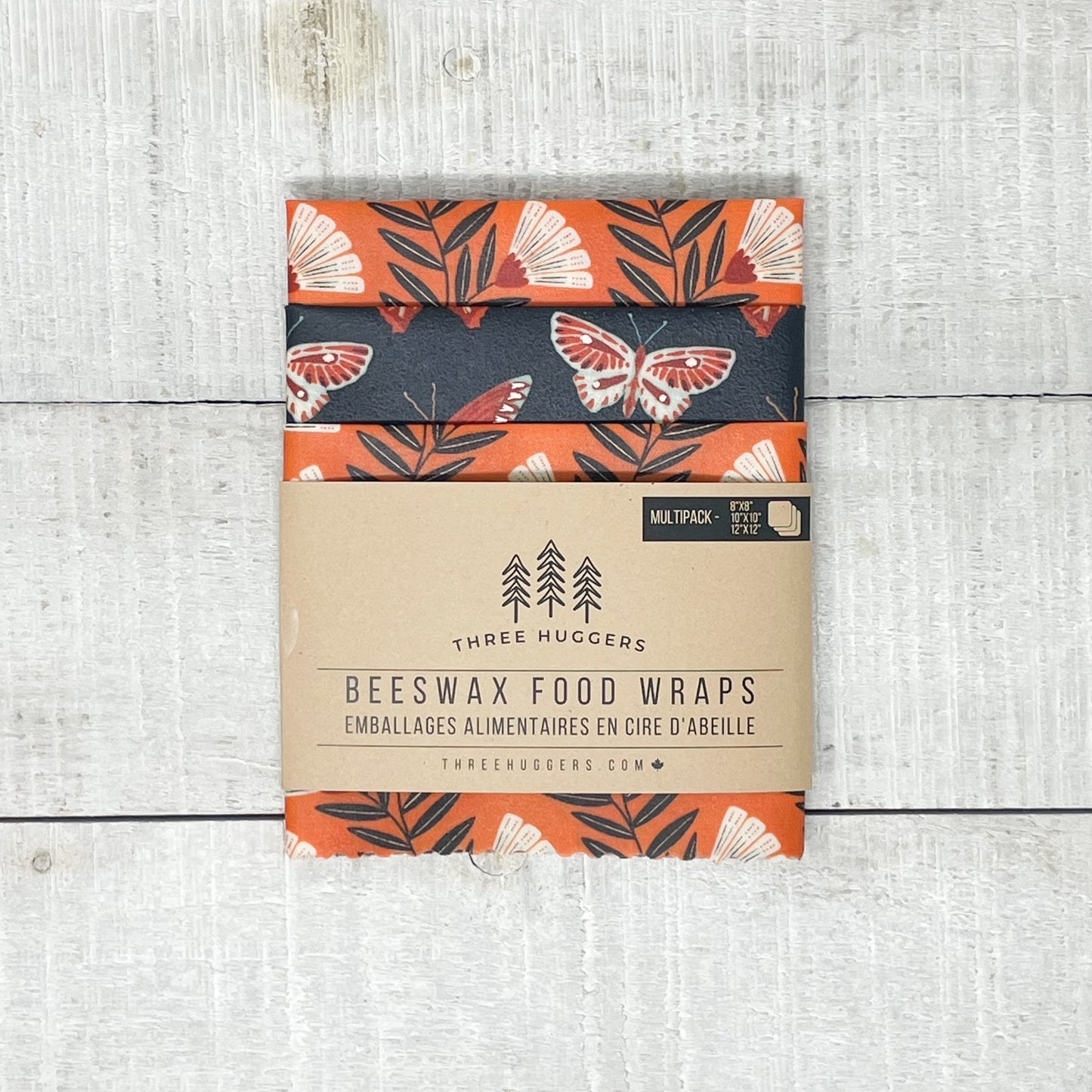 Beeswax Wraps Multipack - Orange Butterfly