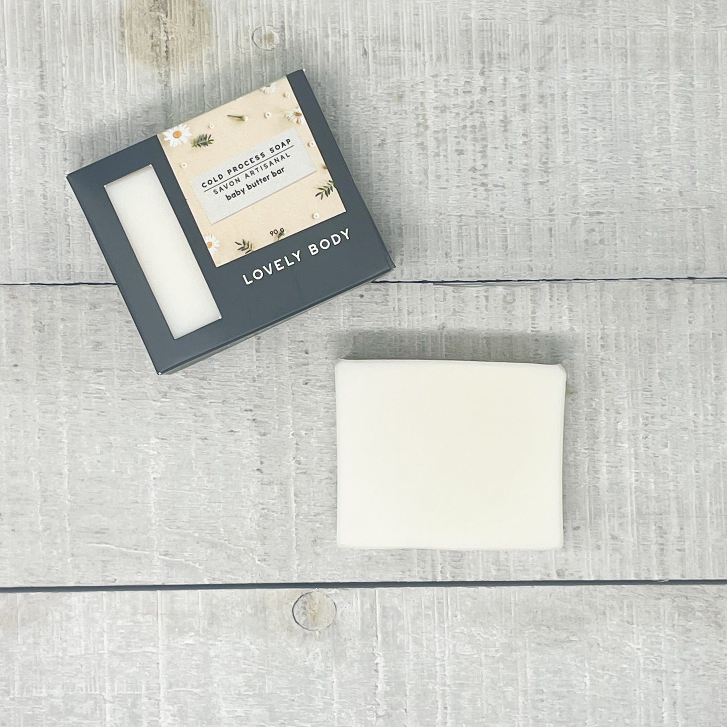 Baby Butter Vegan, Unscented, Cold Process Soap Bar