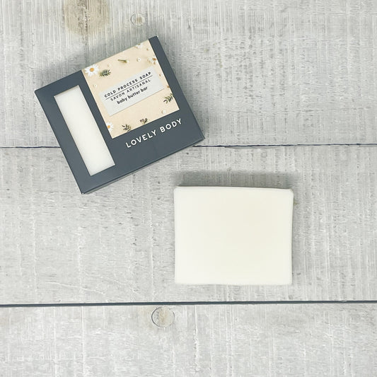 Baby Butter Vegan, Unscented, Cold Process Soap Bar