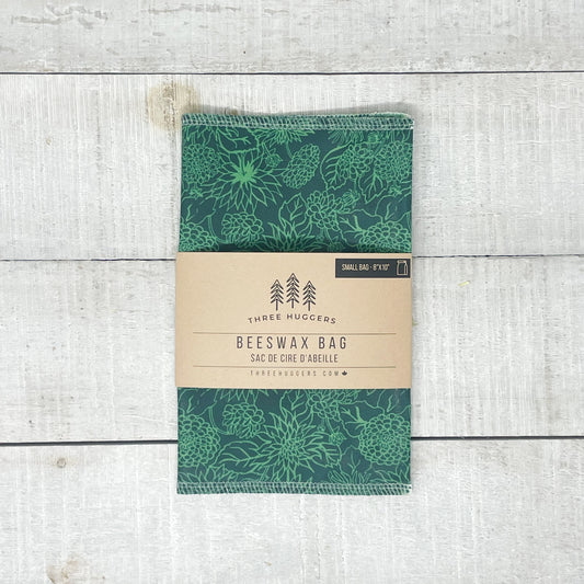 Small Beeswax Bag - Emerald Zinnia