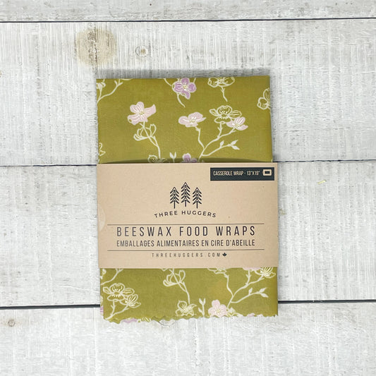 Beeswax Casserole Wrap - Chartreuse Floral