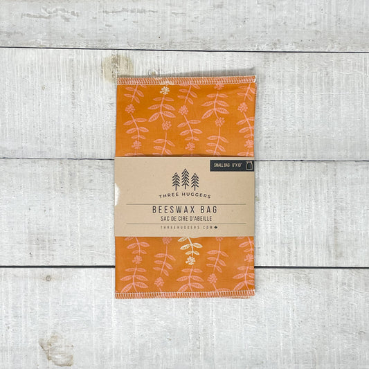 Small Beeswax Bag - Orange Bloom