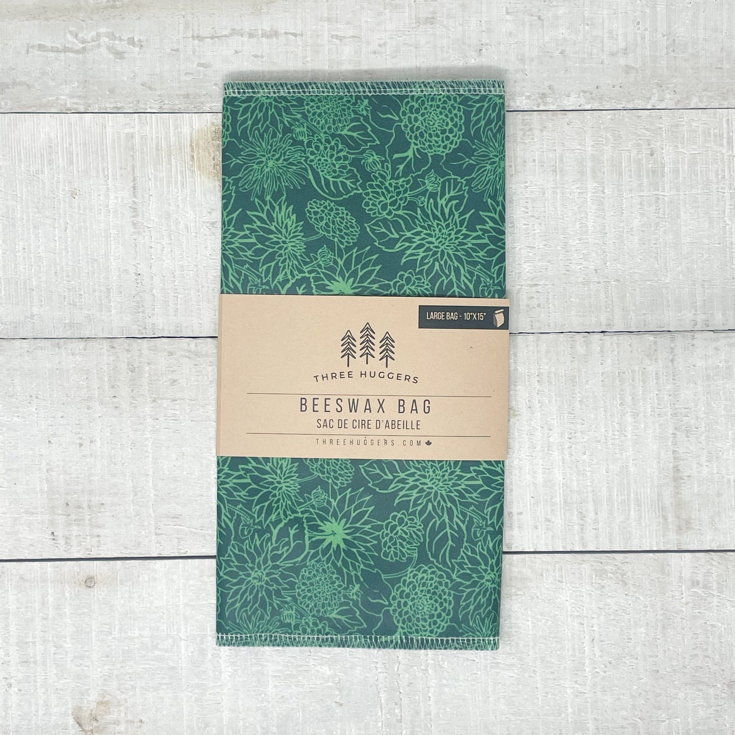 Large Beeswax Bag - Emerald Zinnia