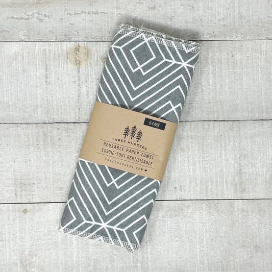 Reusable Paper Towels - Grey Geometric