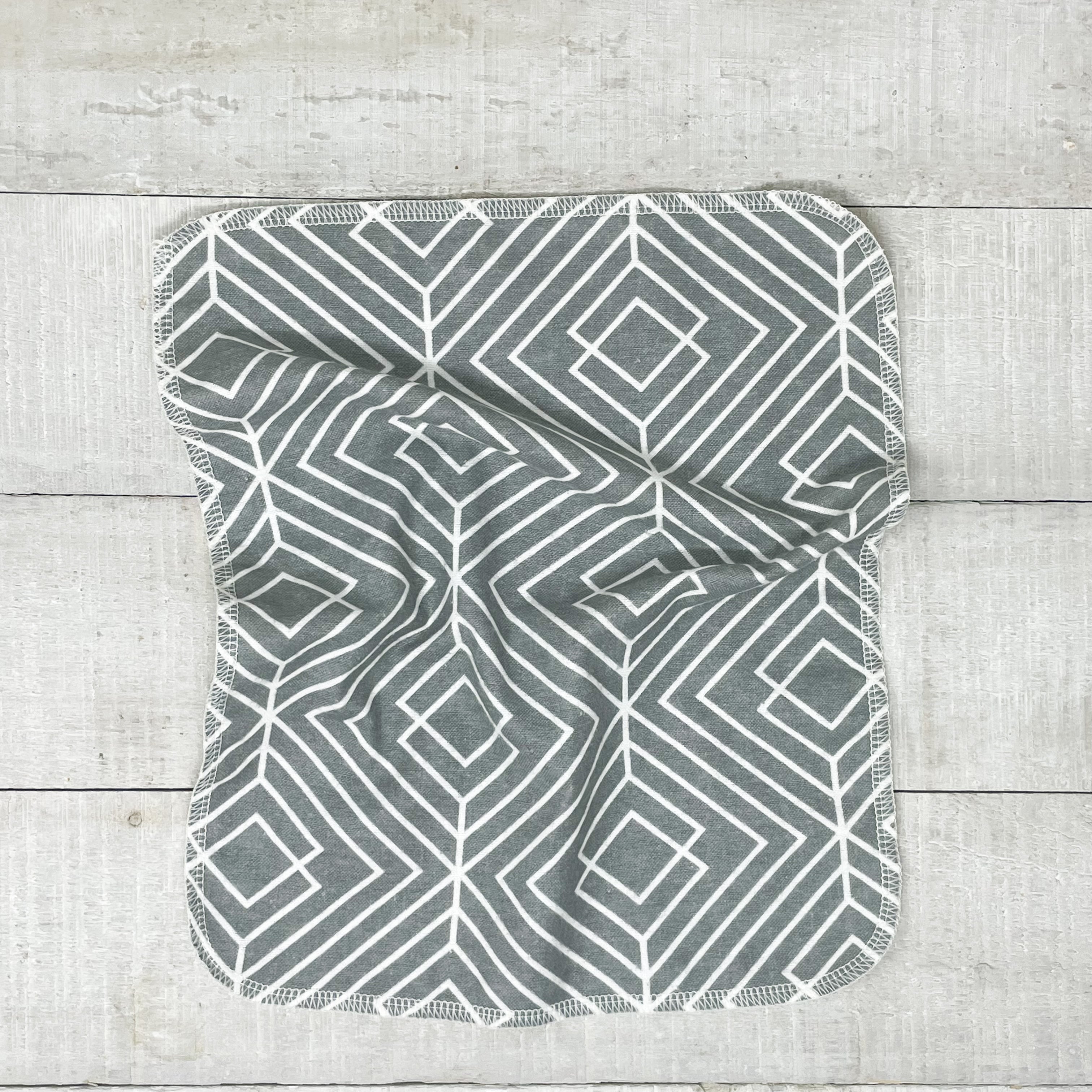 Grey geometric towels sale