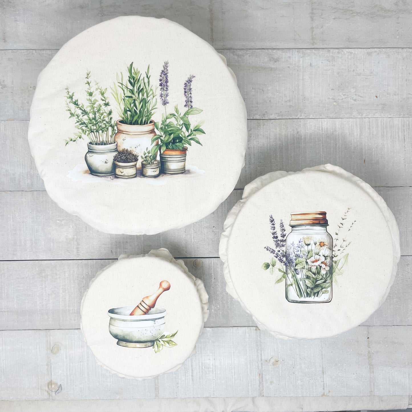 Bowl Cover Set (3) - Herb Garden