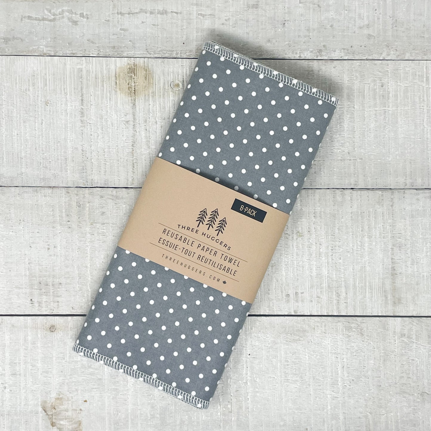 Reusable Paper Towels - Grey Polka Dot