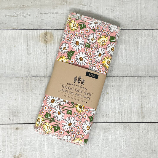 Reusable Paper Towels - Pink Floral