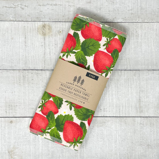 Reusable Paper Towels - Strawberry Fields