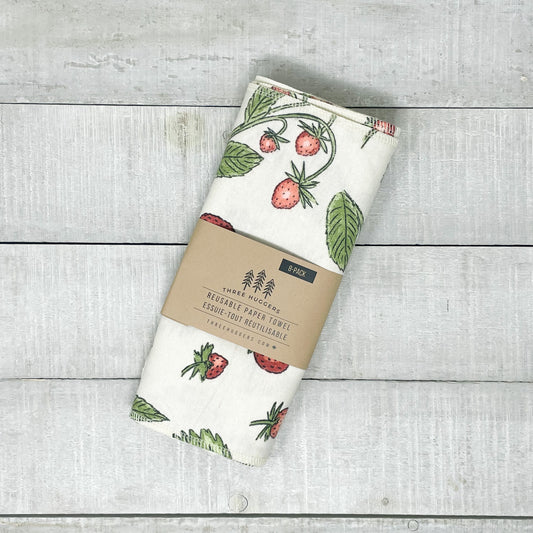Reusable Paper Towels - Strawberries